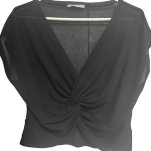Zara Black Knotted Top